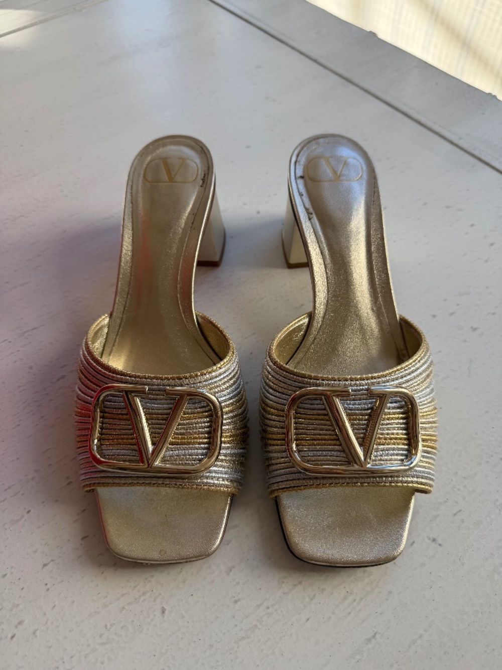 Valentino gold heels, size 39